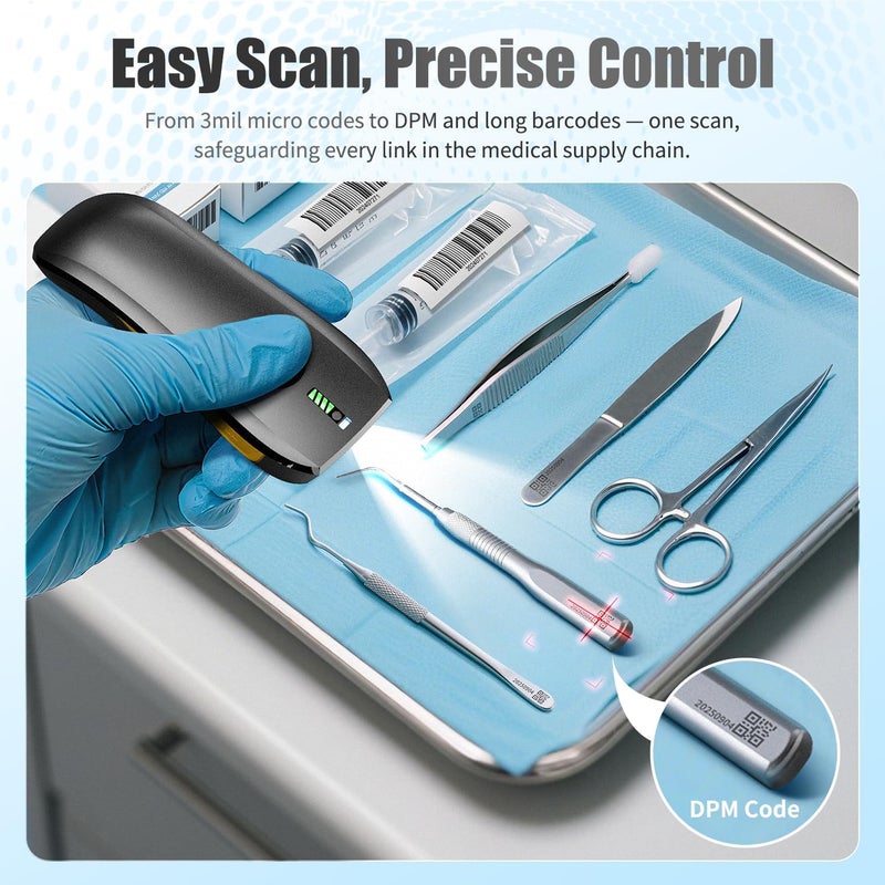 NETUM CS8501 Wireless QR Code Scanner – Upgraded Bluetooth Barcode Scanner, Mini Portable 1D & 2D Barcode Reader for Inventory Management, Image Scanner for Tablets, Android, iOS, PC, and POS Systems - Image 4